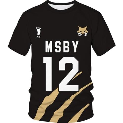 Anime Haikyuu 3D Print T-shirt MSBY Black Jackal Sport Casual Men Women Streetwear T Shirt Fashion T shirt Tops Harajuku