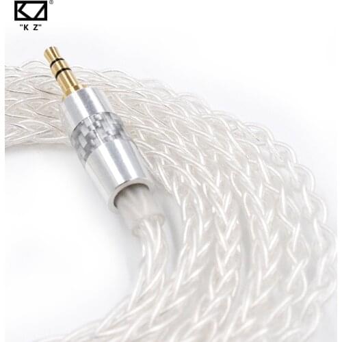 KZ 8 Core Earphones Cable High Purity OFC Silver Plated Upgrade Cable with 2Pin 3.5mm Plug for KZ ZSX ASX ZAX ZS10 PRO AS12 DQ6