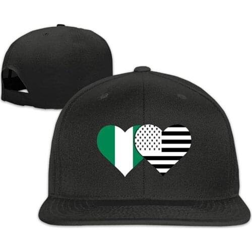 Nigerian Flag And American Flag Baseball Caps Grid Men Women Hip Hop Hat Adjustable Trucker Cap Bandanas
