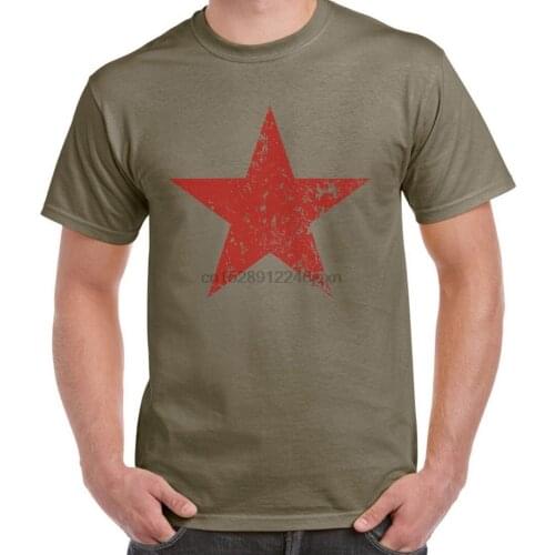 Red Communist Star Cuba Mens T-Shirt - Che Guevara Marx Communism Cotton Streetwear Tops Tee Shirt