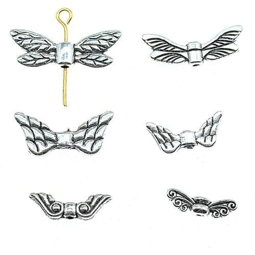 Fashion Wing Small Holes Beads Charms For Bracelet Necklace Jewelry Diy Craft Accessory