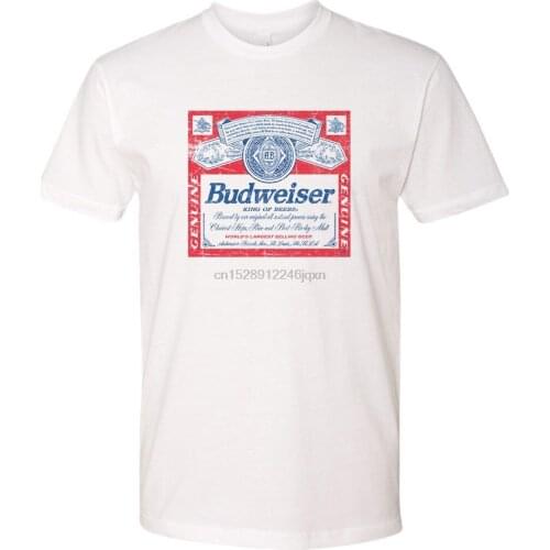 Budweiser Distressed MenS Soft Cotton Comfy T-Shirt Beer Tee New - White 2019 Fashion T Shirt Free Shipping Tee