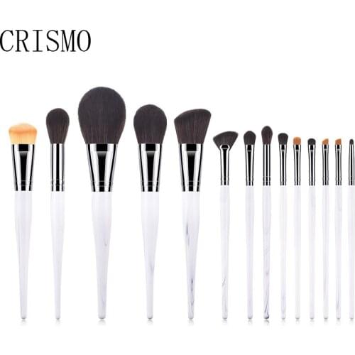 CRISMO Makeup Brushes 14pcs Make Up Kit Tools New Black Synthetic Hair Foundation Concealer Professional Makeup Brush Set