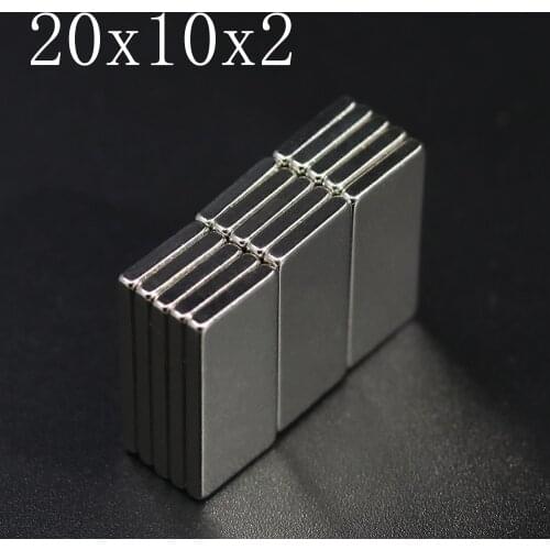 5/10/15/50Pcs 20x10x2 Neodymium Magnet 20mm x 10mm x 2mm N35 NdFeB Block Super Powerful Strong Permanent Magnetic imanes