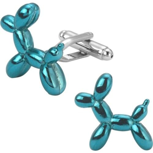 The new high quality mens fashion jewelry wholesale retail Cufflinks animal shape design blue Fun Balloon Dog Cufflinks