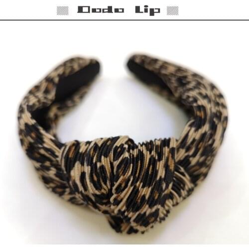 New Pleated leopord knotted headbands for women 2020 moda hair bands for party black beign cute hoops spring hair accessories