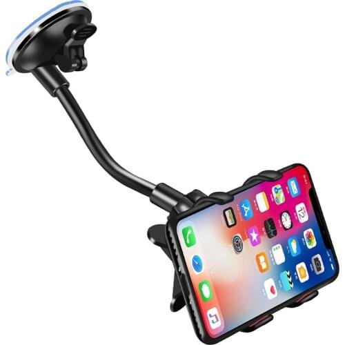 360 Degree Rotation Phone Kickstand Suction Cup Bracket Lazy Double Clip Phone Accessories for IPhone 12 Xiaomi Huawei Samsung