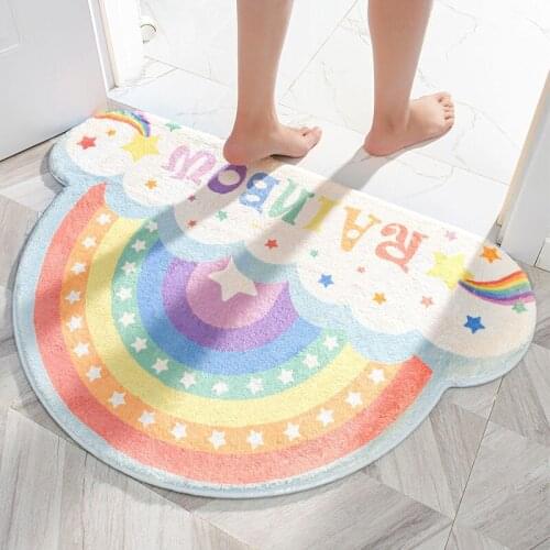 Semicircle Carpets Rainbow Rug Entrance Door Mat Living Room Rugs Bathroom Kitchen Carpet Child Girl Room Rug Bedroom Decor
