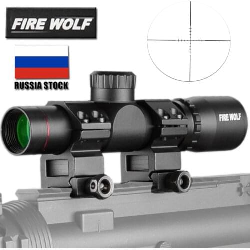4.5x20 Rifle Scope Compact Hunting Tactical Optical Sight P4 Reticle Riflescope With Flip-open Lens Caps and Rings