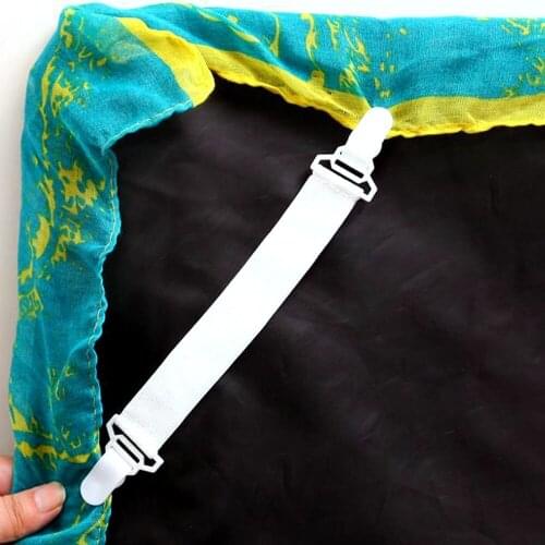 Bed Sheet Mattress Cover Blankets Home Grippers Clip Holder Fasteners Elastic Straps Fixing Slip-Resistant Belt White DIY wh