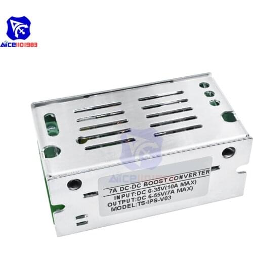 TS-IPS-V03 7A DC-DC Boost Converter 6-35V to 6-55V 10A 200W Adjustable Step Up Voltage Charger Power Module with Aluminum Case