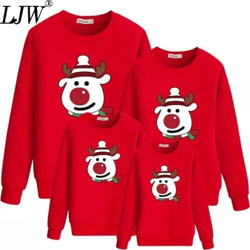 Family matching suit autumn and winter plus velvet cartoon snowflake pattern sports shirt father daughter mother son family wear