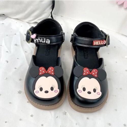 Disney childrens cartoon non-slip soft sole girl princess casual shoes leather shoes evening show leather shoes