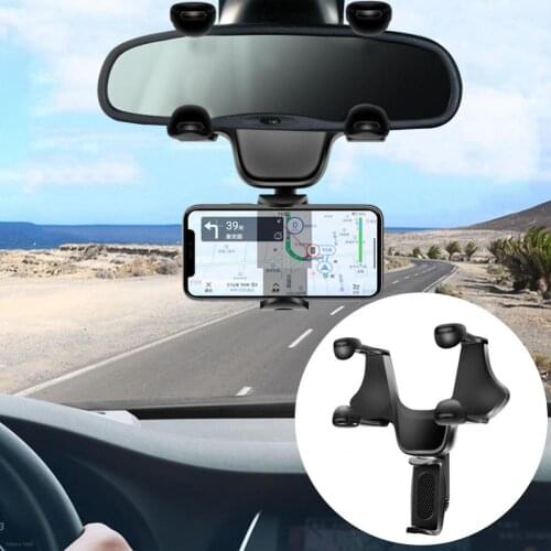 Universal Car Phone Holder Rearview Mirror Mount Holder Phone Stand Bracket 360° For Cell Phone GPS Cradle car accessories