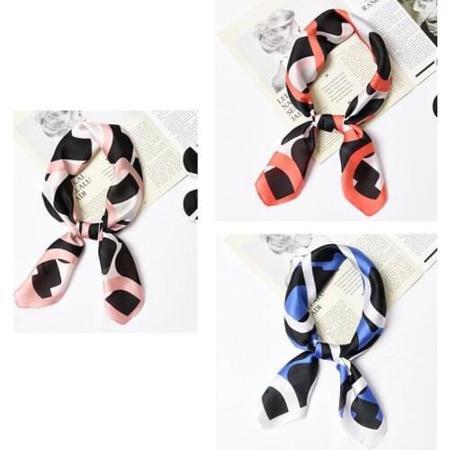 Yishine 20pc Mix Colors Multifunction Sexy Geometric Printed Womens Satin Small Square Wraps Scarves Shaw Polyester Silk Scarf