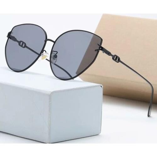 2021 Cat Eye Sunglasses Ladies Fashion Gradient Color Lens Stainless Steel Sunglasses Driving Retro Eyewear Occhiali da sole