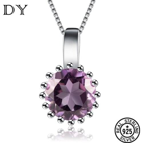 DY 925 Sterling Silver Pendant For Women Without chain Natural Amethyst Gemstone Wedding Anniverssary Classic Gift Fine Jewelry
