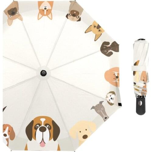 Dog Family Rain Umbrella Female Animal Folding Umbrella Rain Women Customized Windproof Fashion Golf Umbrellas for Kid 8 Ribs