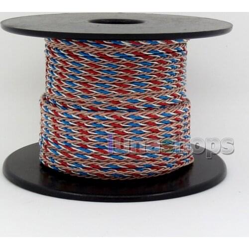 1m Clear Blue Red Copper 8 Cores PVC Extreme Soft Silver + OCC Mixed Earphone Headphone Cable Wire 0.05mm*12 LN005744