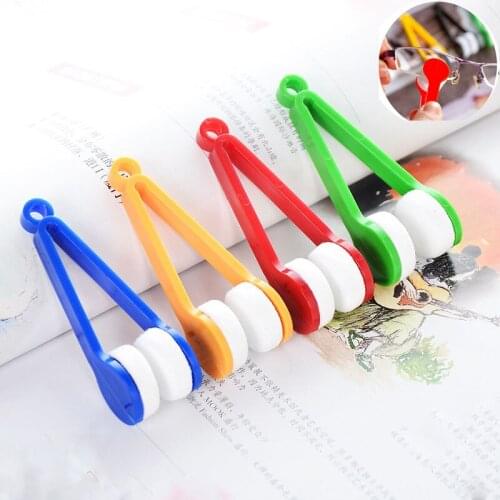 1PC Mini Glasses Brush Two-side Microfiber Spectacles Cleaner Glasses Cleaning Rub Cleaner Eyeglass Cleaner Brush Screen Rub
