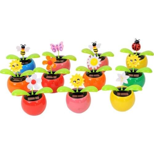 1pcs Random Model Solar Energy Automatic Swing Sunflower Ornaments Home Accessories Shaped Lovely H1X5