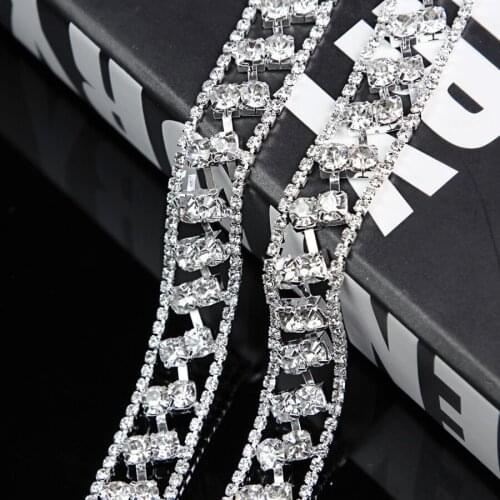 10Yards Crystal Rhinestone Beaded Wedding Bridal Sash Applique Trim