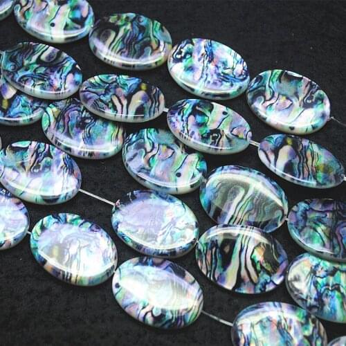 16pcs nature shell beads oval shape mother of pearl with abalone shell 18x25mm loose beads for women necklace making new designs