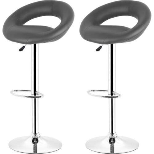 2Pcs/Set Bar Chair PU Leather Lounge Chairs Bar Stool Lift Height Adjusted Swivel Leisure Home Office Kitchen Backrest Chair HWC