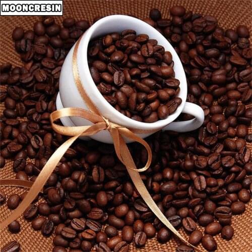 5D Diamond Painting Cross Stitch Coffee Bean Diy Diamond Embroidery Full Square Crystal Mosaic Of Rhinestones Decoration Home