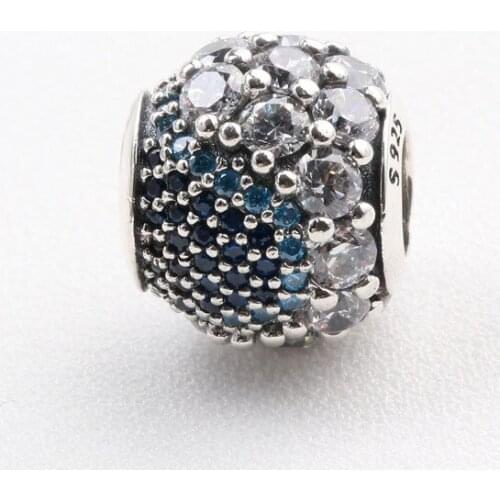 Authentic 925 Sterling Silver Creative Fashion Sea Blue Crab String Beads Fit Original Pandora Bracelet For Women Diy Jewelry