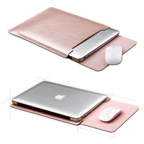 Mouse Pad Pouch Notebook Case for Xiaomi Macbook Air 11.6 12 13 Cover Retina Pro 13.3 15 15.6 Fashion Laptop Sleeve Leather Bag