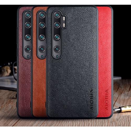Case for xiaomi mi note 10 pro funda luxury Vintage Leather skin capa hard phone cover for xiaomi mi note 10 pro case coque