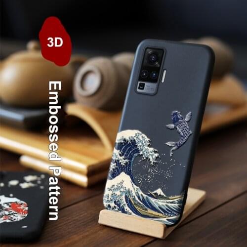 Embossed Case for Vivo X50 X30 Pro X30 5G Case Classy Strong 3D Relief Pattern Soft Silcon Matte Texture Shockproof Cover Funda