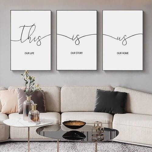 Black This Is Our Life Wall Art Love Home Posters and Prints Nordic Minimalist Canvas Painting Wall Picture or Living Room