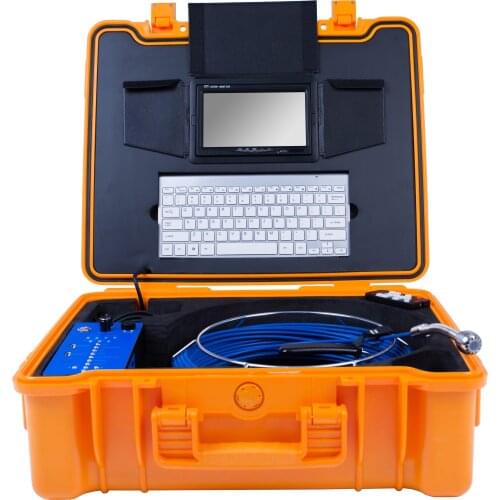 7Inch Color TFT LCD Screen Drain Sewer Pipeline Industrial Endoscope With Keyboard IP68 Waterproof 20M Cable 25MM Camera Head
