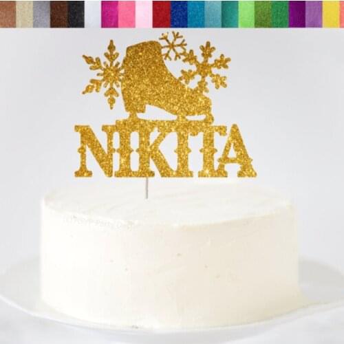 Custom Figure Skate glitter Cake Topper, Figure Skating Cake Toppers,Customised Figure Skate Themed Party,Birthday Winter Party