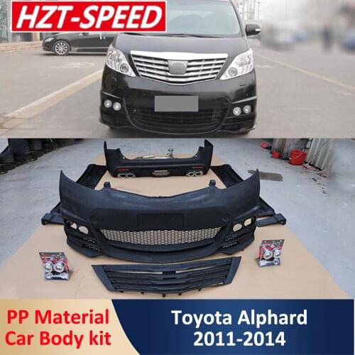 Alphard WALD Type Car Modification Body Kit PP Unpainted Front Rear Bumper Fender Side Skirts For Toyota Alphard 2011-2014
