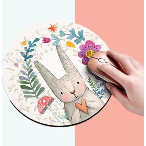 Round Computer Mouse Pads Rubber Cartoon Animal Planet Plant Mouse Pad Gaming Mat For Laptop PC Office School Supplies