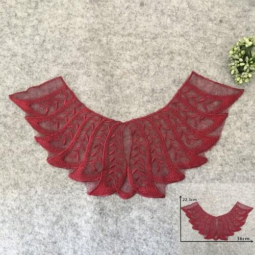 High quality lace Neckline Fabric Embroidery Tulle Lace Collar Sewing Craft Supplies DIY Clothing Decorate Accessories YL1423