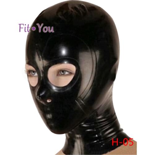 Latex costumes hoods masks w black zipper