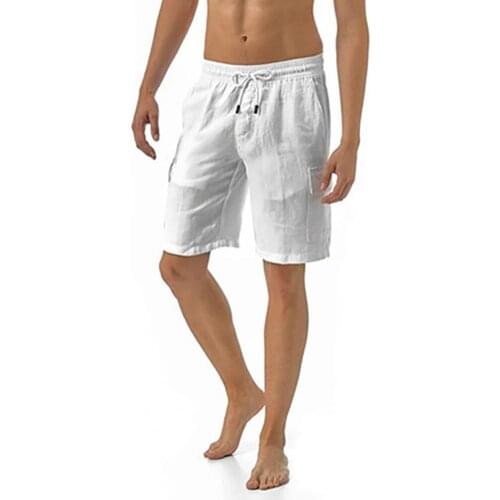 Summer Solid Color Mens Loose Pants Casual All Match Multi-Pockets Drawstring Cargo Shorts Sports Five-Point Pants Sportspants