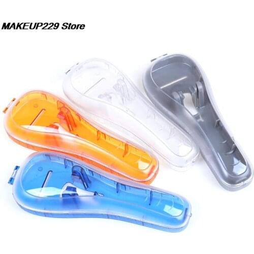 HOT! 1PC Portable Mens Razor Blades Holder Box Portable Blue Travel Shaver Holder Box Case Shaving Machine
