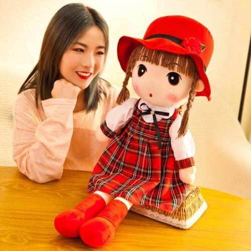 Kawaii Cute Little Girl Cloth Doll Flower Fairy Princess Sleep Soft Plush Pillows Sofa Decor Cartoon Toys for Children Kids Gift