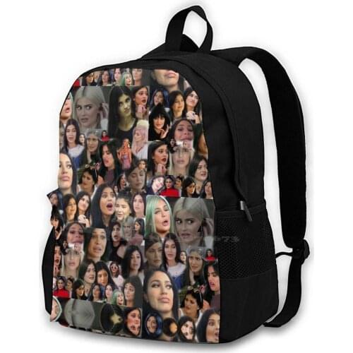 Kylie Meme Fashion Travel Laptop School Backpack Bag Kendall Jenner Meme Funny Face Life With Kylie Keeping Up With The