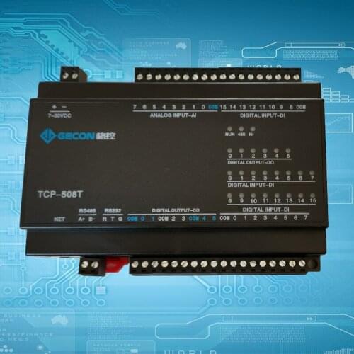 Ethernet module 6 relays 16 switch inputs 8 analog inputs Modbus protocol