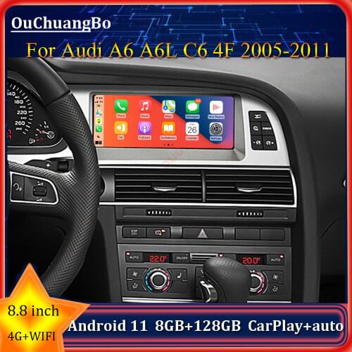 Ouchuangbo 8.8 inch car radio gps stereo multimedia for A6 A6L 2005-2009 with frame 8 cores 4+64 touch screen android 9.0 OS