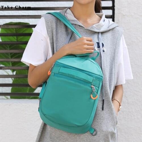 Nylon Waterproof Small Backpack For Men Women Fitness Sport Bag Waterproof Phone Bag Leisure Outdoor Male Cycling Backpack Black