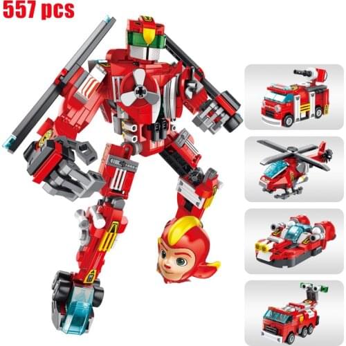 2021 New Product Space Guard Lightning 4 in 1 Mecha Building Block Model Set Building Block Toy Childrens Gift