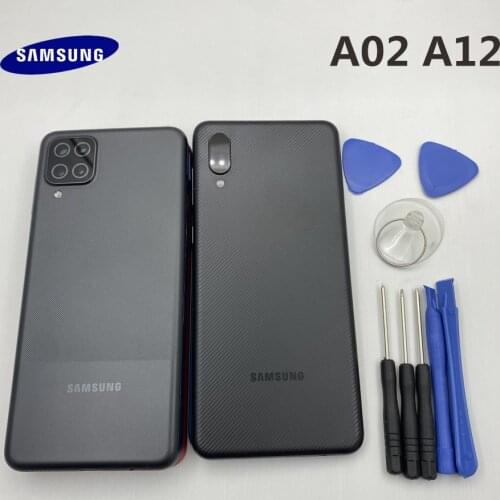 Original Full Housing For Samsung A02 A12 A125 Galaxy Rear Panel Battery Back Door Cover Replacement +ToolS