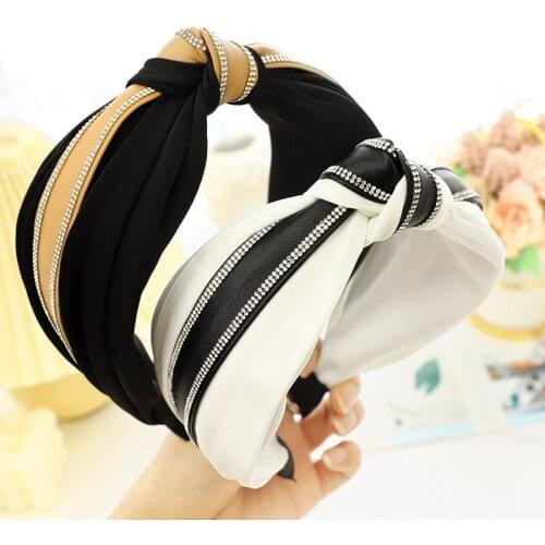 Polka Dot Knot Crystal Headbands For Women Hair Accessories Korea Headband for Girls Hairbands Head Wrap